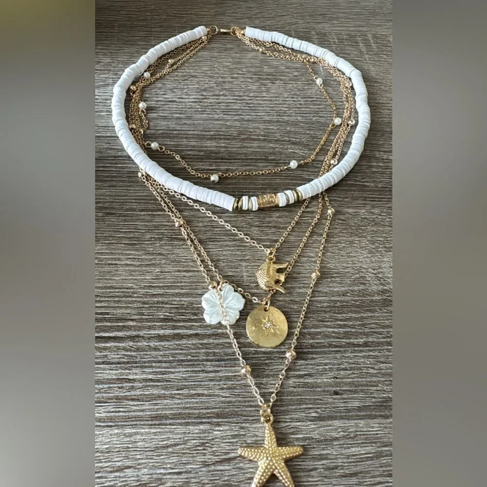 Bohemian multi layers necklace A352 - Picture 2 of 4